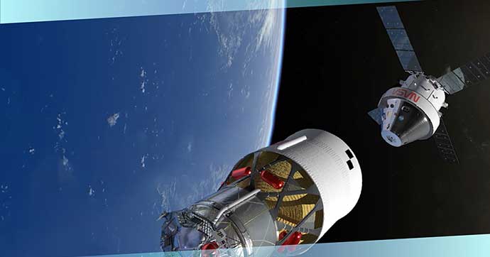 Orion spacecraft in space